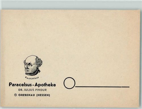 Grebenau Briefwerbung Paracelsius Apotheke Pindur