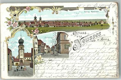 97337 W8716 Dettelbach 1902 Lithographie Neusses Nicolaikirche Hauptstrasse