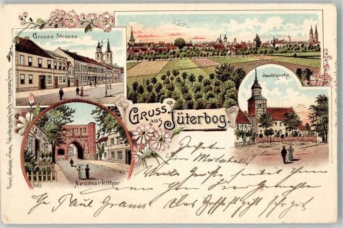 Jüterbog 1898 Große Straße Neumarkttor Jacobikirche
