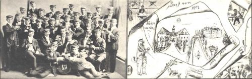 O7904 Elsterwerda Gruß von 1907 Studentika Klapp AK