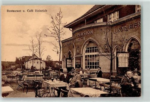 16547 O1403 Birkenwerder - Gasthaus Cafe Heinrich Pension Likör Schultheiss Bier Terrasse