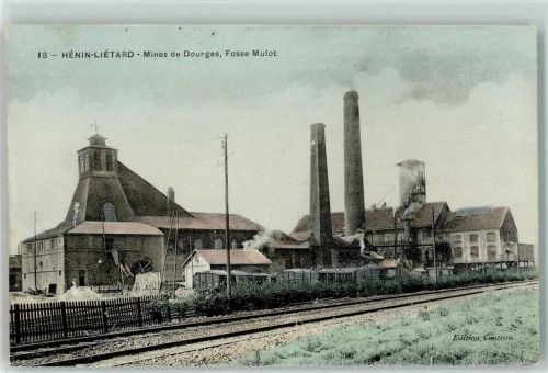 Henin-Beaumont Mines de Dourges Fosse Mulot Bergwerk Eisenbahn