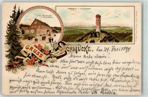 Schmücke 1894 Hotel Schmücke Schneekopf Aussichtsturm Vorläufer