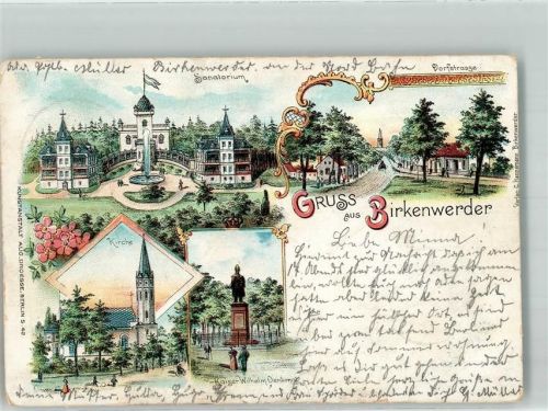Birkenwerder 1900 Sanatorium Kaiser Wilhelm-Denkmal Dorfstraße