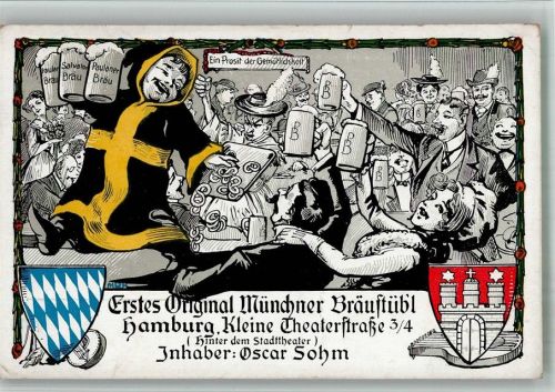 Hamburg 1914 Münchner Bräustübl. in Hamburg Münchner Kindl Wappen