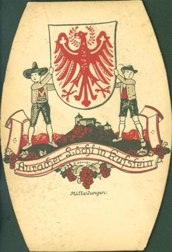 6330 Kufstein - Bierdeckel als Ansichtskarte Weinlokal Auracher Löchl