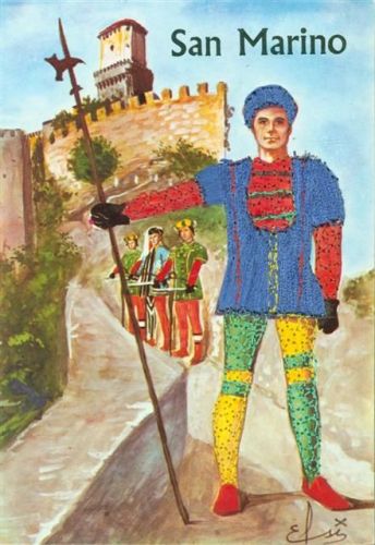San Marino Ritter echte Stickerei