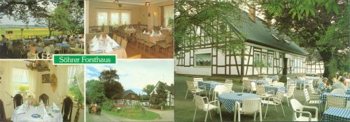 Söhre Gasthaus Söhrer Forthaus Innen- und Aussenansicht Klappkarte