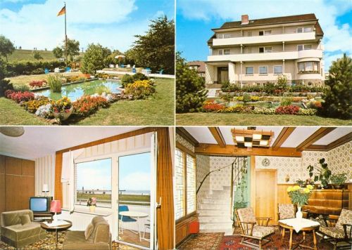 Büsum Pension Haus Steiner Innen-und Aussenansicht Klappkarte