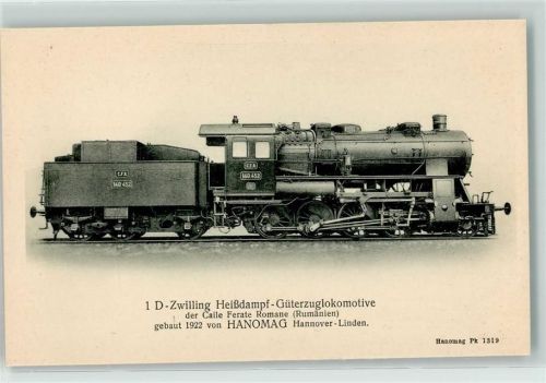 D- Zwilling Heißdampf Güterzuglokomotive der Caile Ferate Romane 1922 Hanomag Hannover Linden Lokomotive