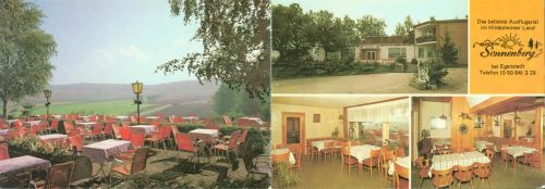 Egenstedt Hotel Gasthaus Cafe Sonnenberg Innen- und Aussenansicht Klappkarte