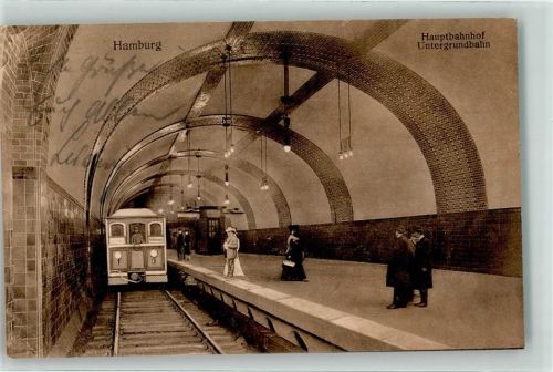 20095 W2000 Hamburg 1916 Gebrauchsspuren Hauptbahnhof Untergrundbahn Gleis