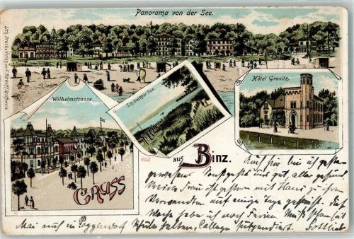 Binz 1901 Wilhelmstraße Schmachter See Hotel Granitz