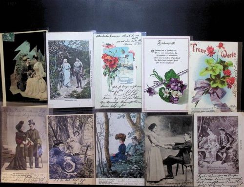 Lot mit 21 AK Liebe Posten 21 bis 100 AK