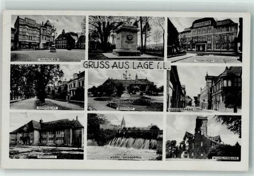 Lage Marktplatz Kriegerehrenmal Technikum Eichenallee Bahnhof Langestraße Turnhalle Werre-Wasserfall Wilhhelmsburg