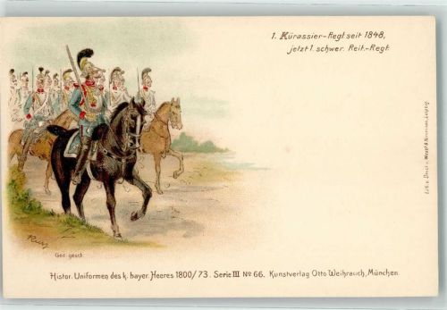 1900 Histor. Uniformen des bayr. Heeres 1800/73 Serie III Nr. 66 Kunstverlag Weihrauch sign. Kurz AK