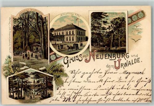 Neuenburg 1897 Schloss Neuenburg Gasthaus Möhmking Hotel Möhmking Großherzogl. Jagdhütte