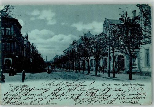 Geestemünde 1901 Borriestraße Straßenbahn