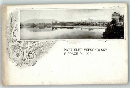 Prag 1907 Pata slet Vsesokolsky Wappen