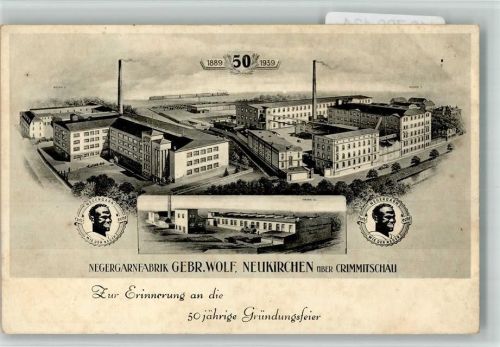 Neukirchen Garnfabrik Gebr. Wolf 50 jährige Gründungsfeier Schwarzafrikaner