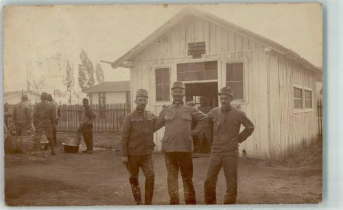 Subotica 1918 K.K. Pferdespital Uniform Soldat Ort handschriftlich