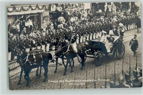 Potsdam 1905 Einzug d. Kronprinzenpaares Militärparade 20. Juni 1905