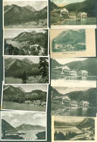 W8111 Urfeld , Oberbay Lot mit 25 AK Walchensee Originale aus dem Archiv eines Ansichtskartenverlags Klebereste rückseitig Mönch Posten 21 bis 100 AK