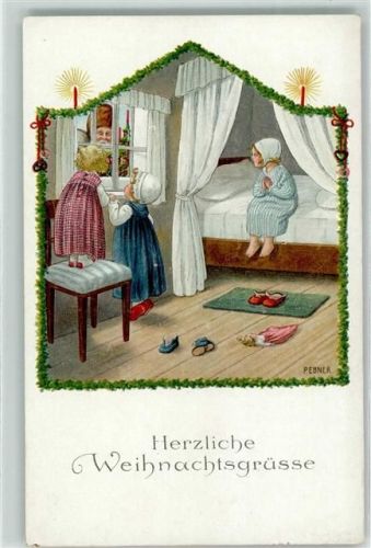 Weihnachten Weihnachtsmann am Fenster Verlag M.M. Nr. 1227 AK