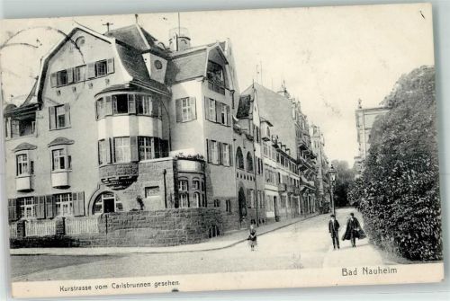 Bad Nauheim 1918 Kurstraße vom Carlsbrunnen gesehen