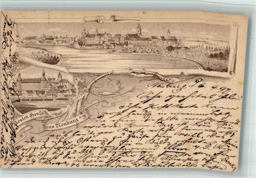 Neuburg 1897 Vorläufer Druck 1880 - 1889 Lithographie Neuburg an der Donau