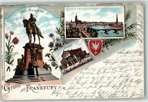 Frankfurt Kaiser Wilhelm-Denkmal Opernhaus Mainbrücken Wappen