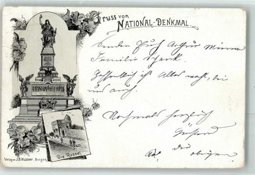 Rüdesheim 1896 National Denkmal Die Rossel
