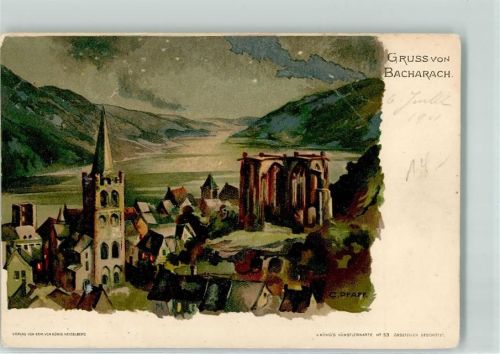 Bacharach bei Nacht sign. C. Pfaff