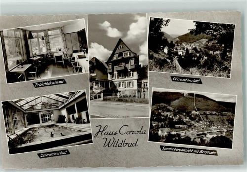 Bad Wildbad Pension Haus Carola Frühstückszimmer Schwimmbad Sommerberg Bergbahn