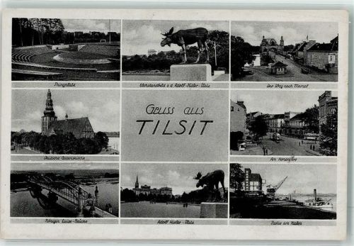 Tilsit WK II Elchstandbild a.d. Adolf Hitler Platz