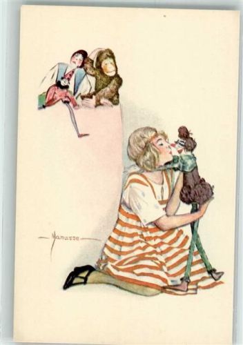sign.Manasse Puppen Affe B.K.W.I. Nr.542-2 Clown Künstlerkarte