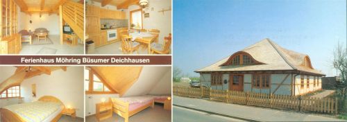 Deichhausen Ferienhaus Möhring Innen- und Aussenansicht Klappkarte
