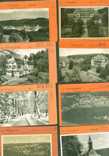 78126 W7744 Königsfeld im Schwarzwald Lot mit 26 Musterkarten Original aus dem Metzverlag Bestellvorgänge Auflagenzahlen