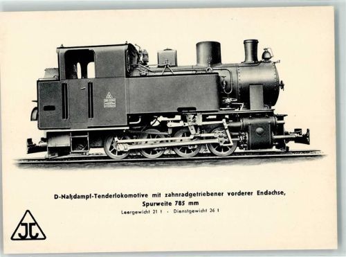 Arn. Jung Lokomotivfabrik , D-Naßdampf-Tenderlok mit zahnradgetriebener vorderer Endachse