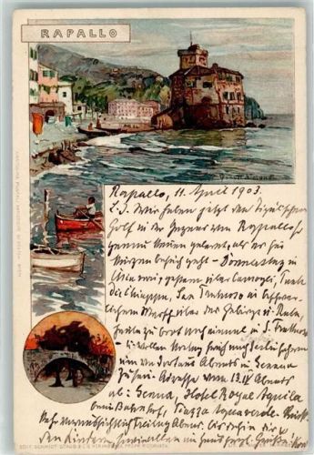 16035 Rapallo 1903 Künstlerkarte sign.Manuel Wielandt
