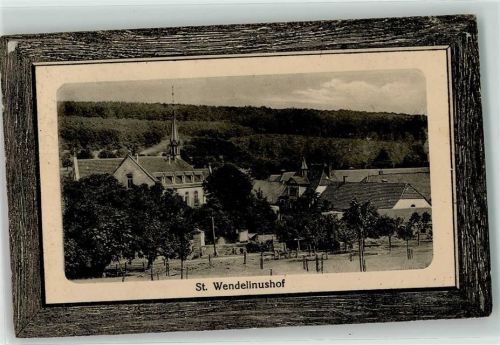 66606 W6690 St. Wendel , Saar Gebrauchsspuren Prägedruck St. Wendelinushof