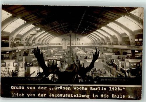 Berlin Mitte 1928 Grüne Woche Jagdausstellung Halle 2