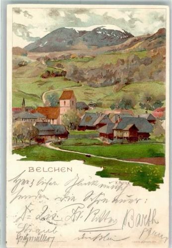 79677 W7869 Schönau im Schwarzwald 1900 Künstlerkarte Belchen sign. K. Mutter