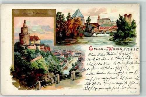 Weida Schloss Osterburg Brücke Gruss