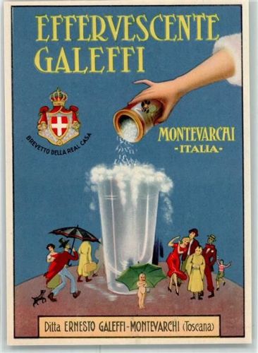 Montevarchi Effervesscente Galeffi-Montevarcai Brause schöne Werbekarte