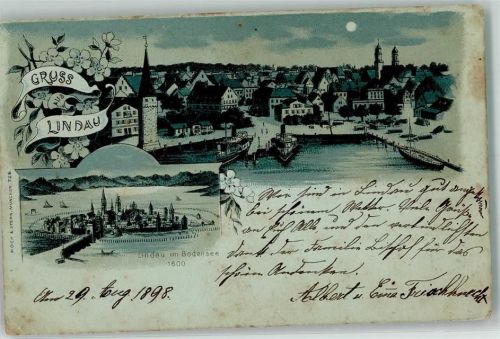 Lindau 1898 Lindau im Jahre 1600 und 1898 Verlag Moch & Stern 726