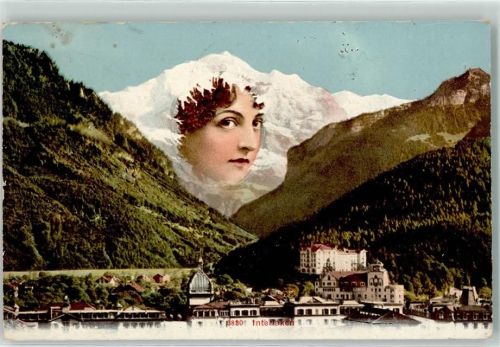 Interlaken Jungfrau color Berggesicht 1908