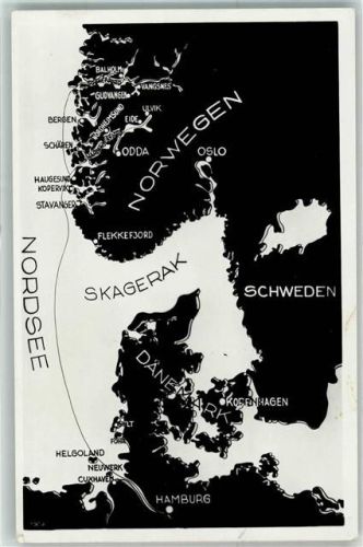 Reiseweg in den Hardanger und Sognefjorf Norwegens 1935 M. S. Monte Sarmiento