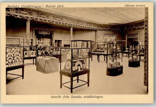 Malmö 1914 Baltiska Utställningen Interiör fran Danska Utställningen