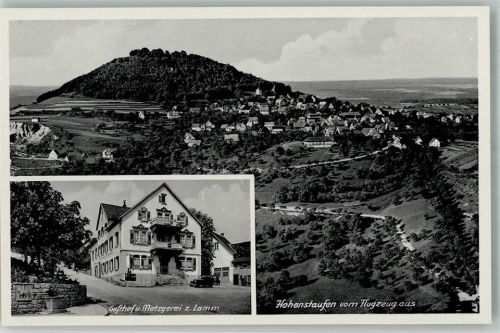 Hohenstaufen Fliegeraufnahme Gasthaus-Metzgerei zum Lamm Hohenstaufen